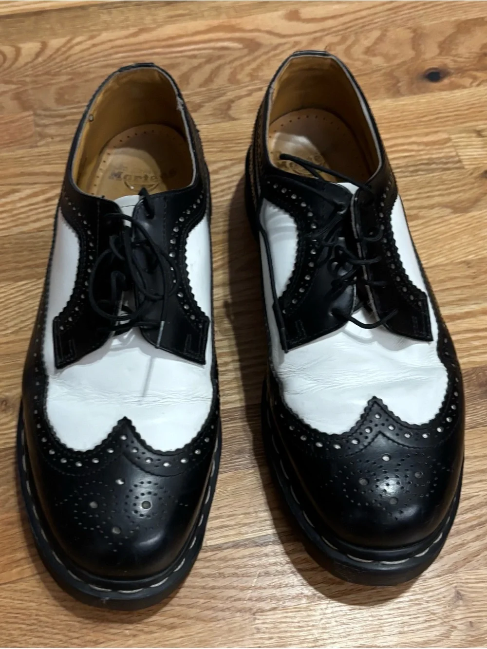 Dr. Martens Black and White Brogue Oxfords
